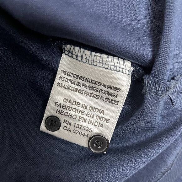 Mizzen+Main Polo Mens Medium Trim Fit Navy Blue L/S Pullover Shirt Performance - Picture 7 of 11